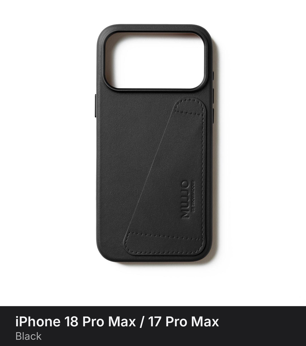 Чехол-кошелёк Mujjo Wallet Leather Case для iPhone 18 Pro Max / 17 Pro Max Black