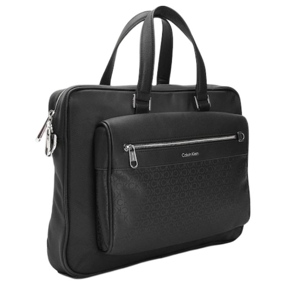 CALVIN KLEIN Recycled Polyester Briefcase Men"s Black