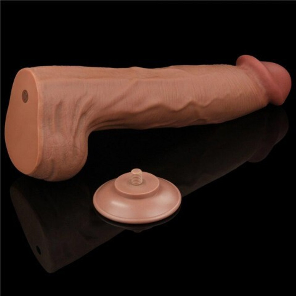 Фаллоимитатор Lovetoy Sliding Skin (36×6,6 см) с двойной плотностью коричневый