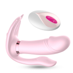 Розовый вагинально-анально-клиторальный стимулятор Secwell Clitoris Anal Stimulation Wearable Mini Vibrator for Women Couple Toys SW1001