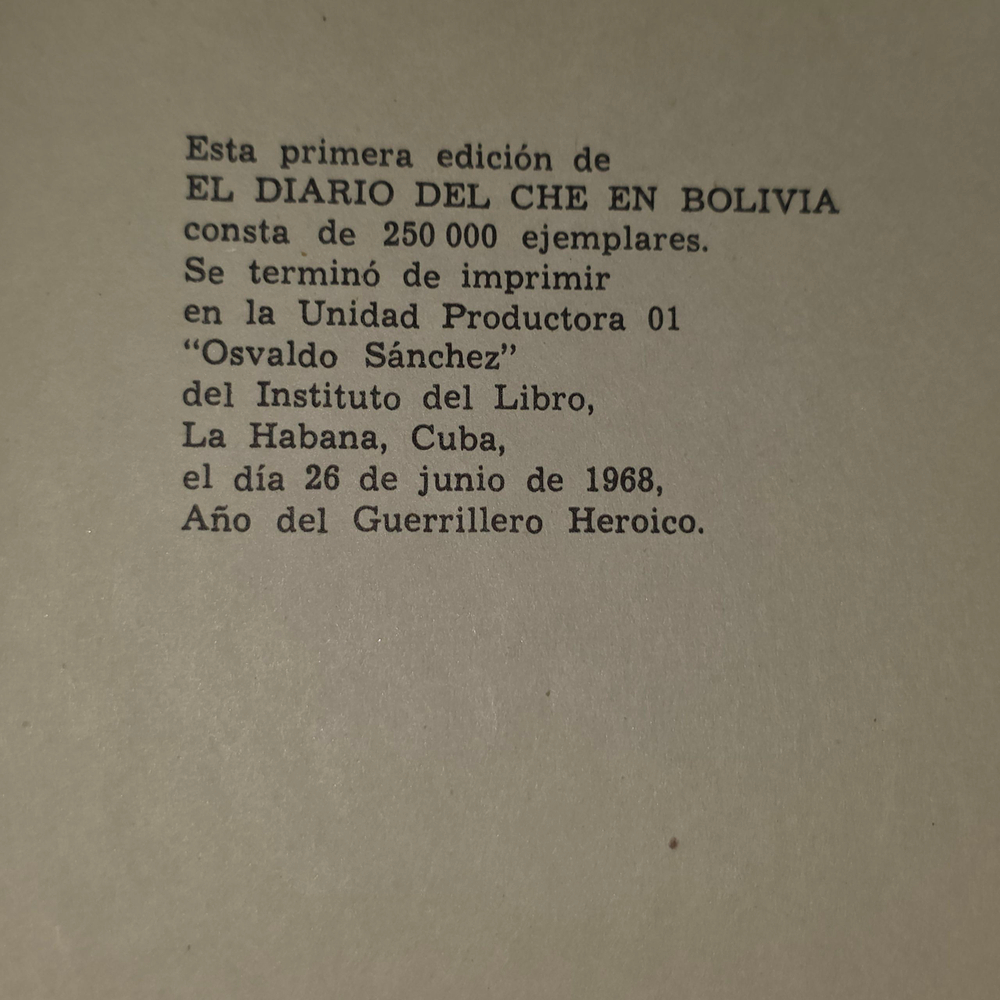 Книга " El Diario del Che en Bolivia"