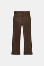 ДЖИНСЫ TRF CROPPED FLARE С ВЫСОКОЙ ПОСАДКОЙ И ПРИНТОМ В ГОРОШЕК — ZARA