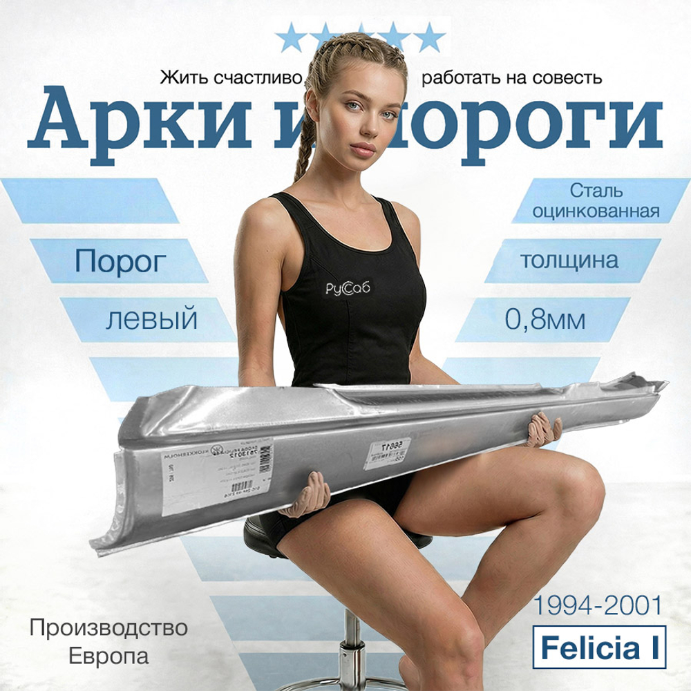 Порог левый Skoda Felicia I 1994-2001 (Klokkerholm)