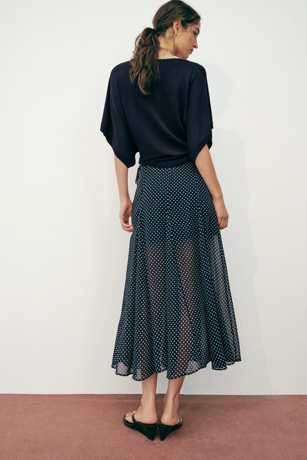 ЮБКА МИДИ В ГОРОШЕК — ZARA