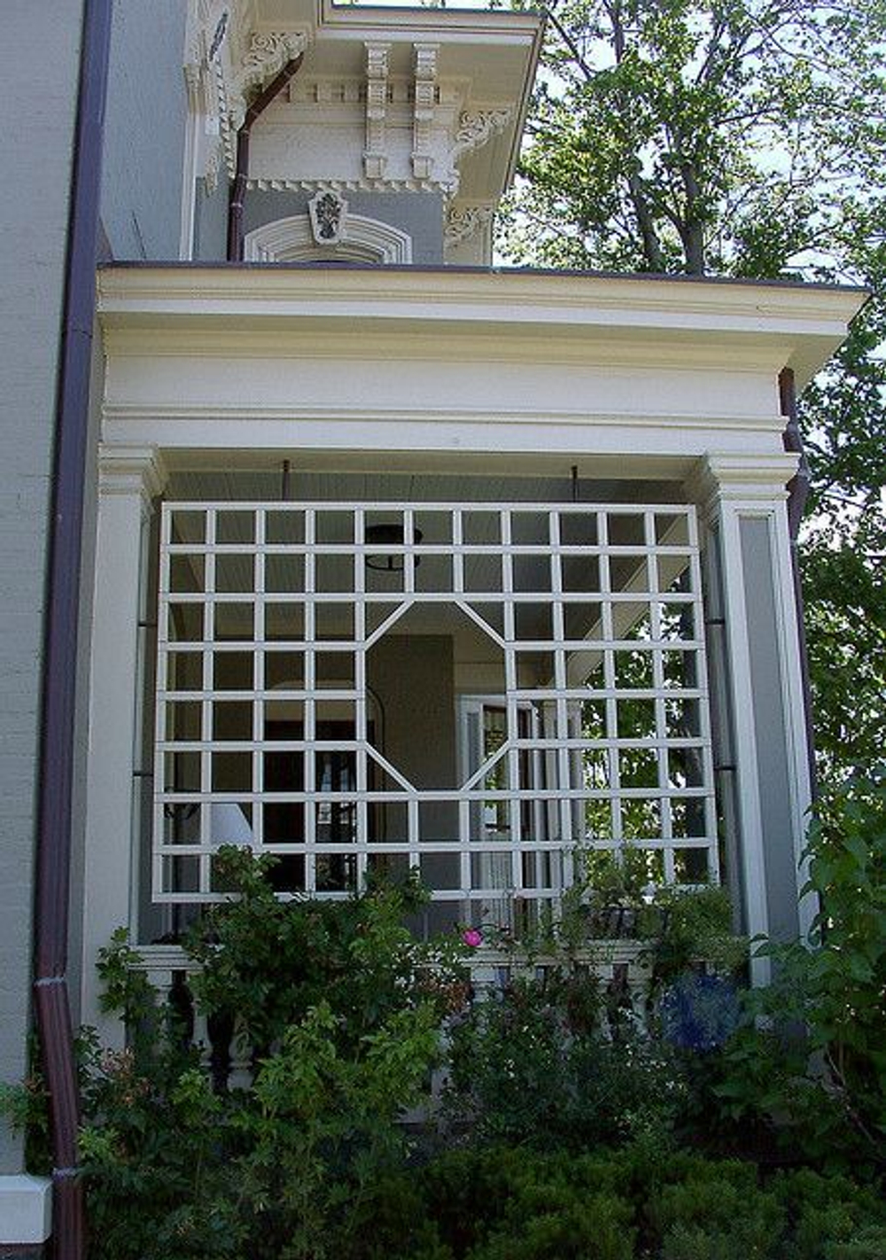 Деревянная решетка для улицы_Белая_220х180
