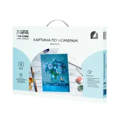 Картина по номерам на холсте ТРИ СОВЫ "Букет гортензий", 30*40, с акриловыми красками и кистями