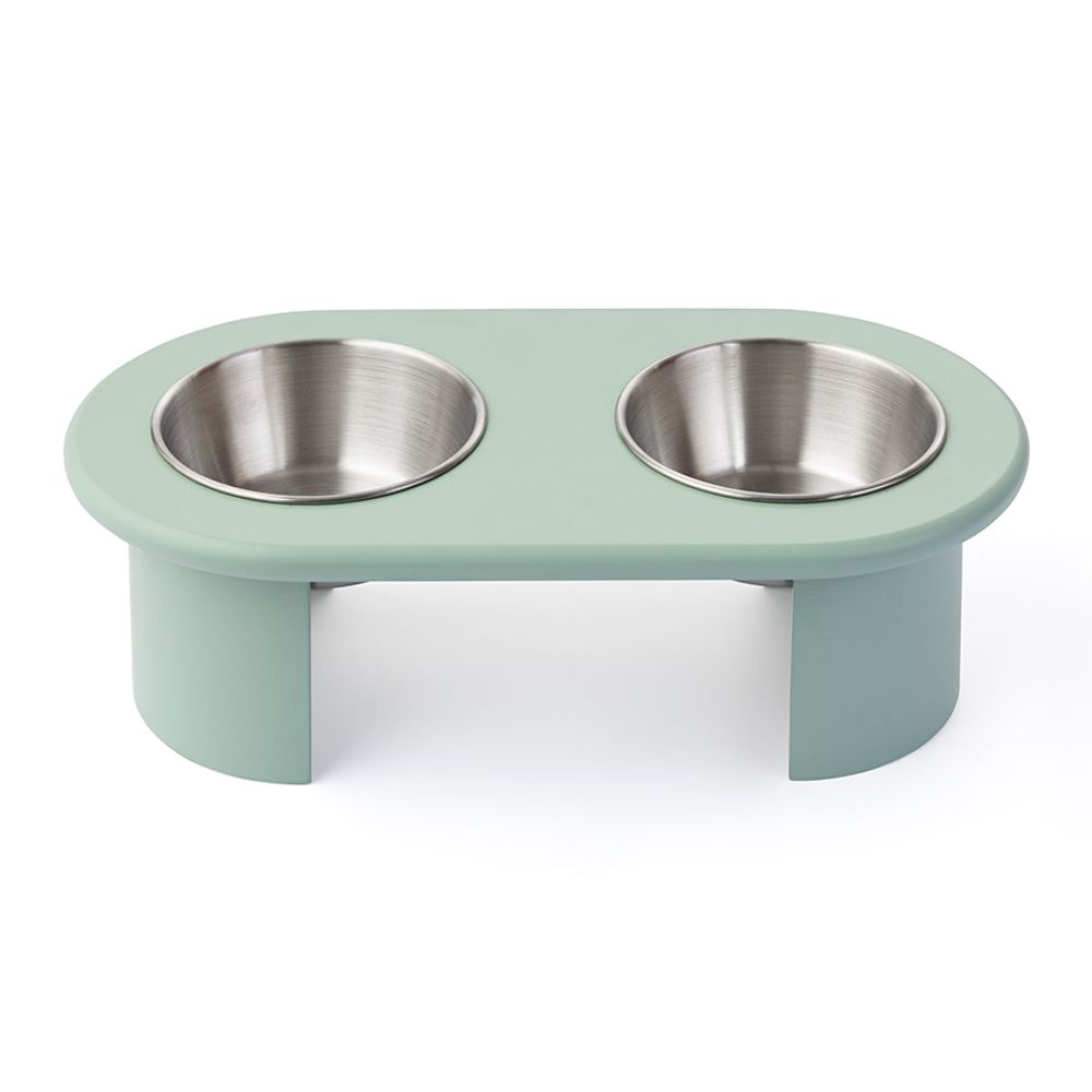 Миска двойная на подставке Плато мятного цвета из коллекции Pets Essential