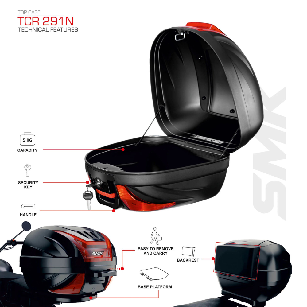 Кофр центральный SMK TCR 291N, 29 л.