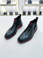 Мужские ботинки челси Gucci с полосой Web — чёрные — фото 6