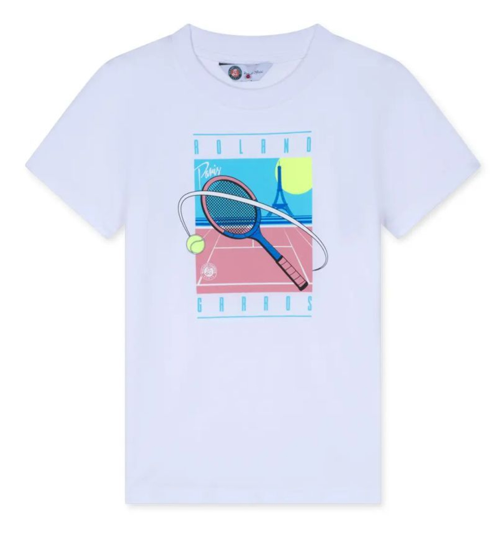 Футболка для мальчика теннисная Roland Garros Kids Timmy Miami - white