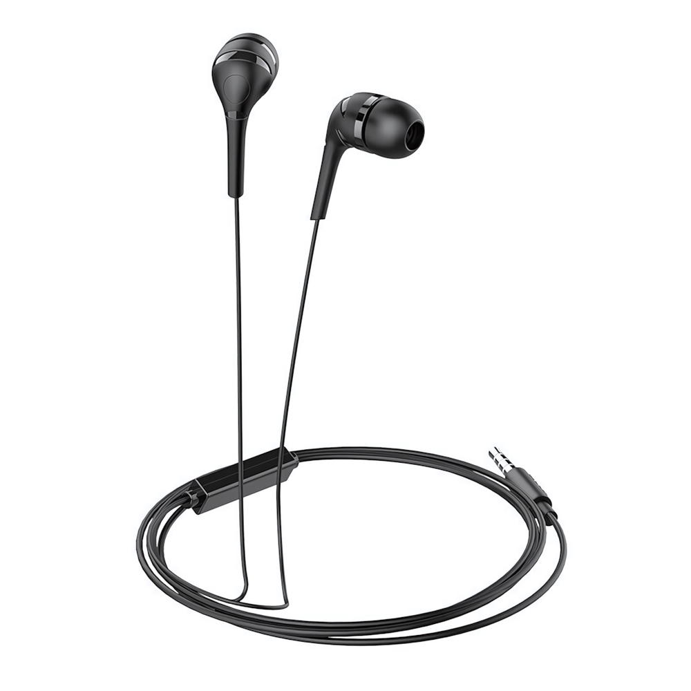 Гарнитура HOCO M40, вакуумные, разъем Jack, кабель 1.2 м Black