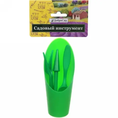 Набор садовых инструментов «Алоэ» для пересадки саженцев,суккулентов 4 предмета, цвет зеленый