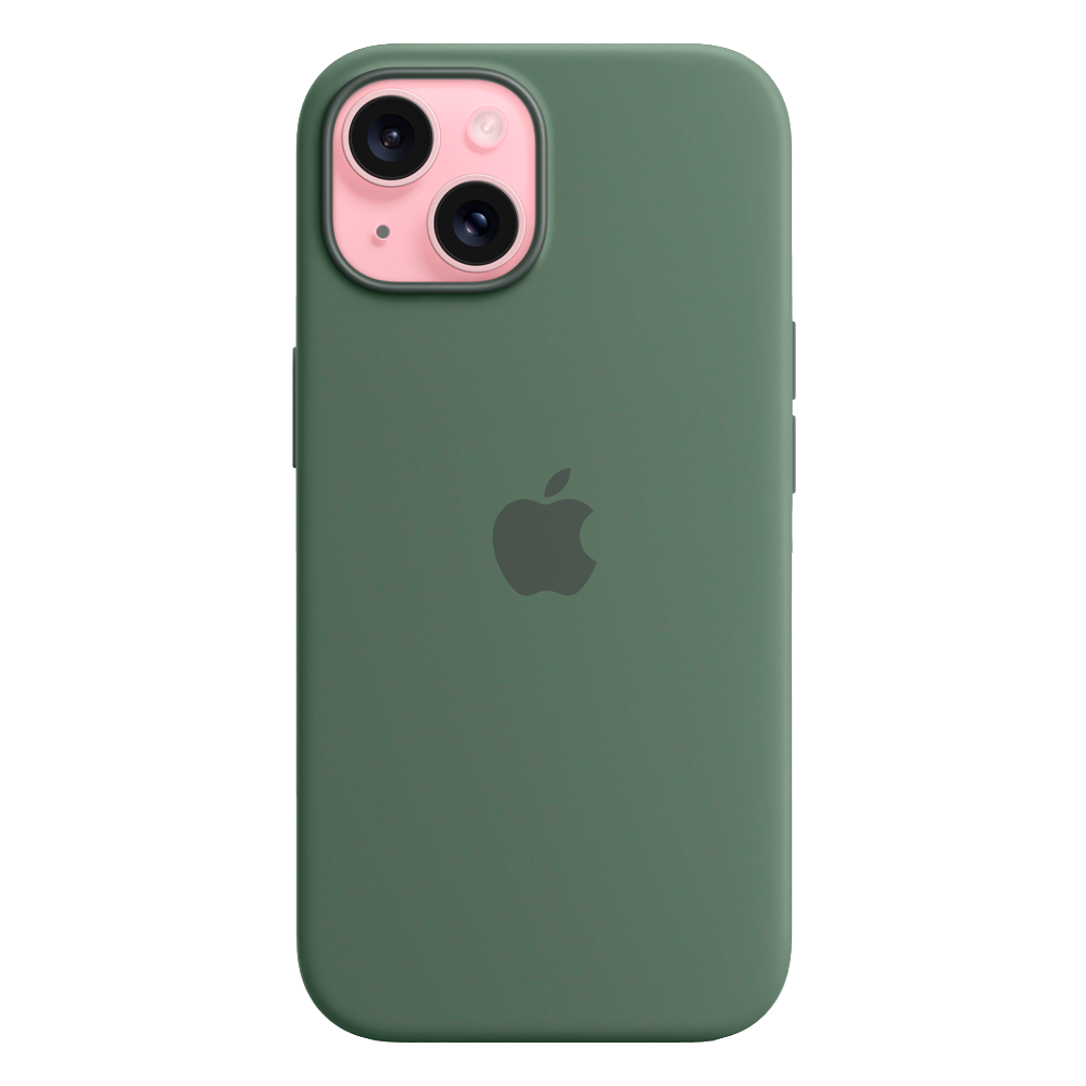 Силиконовый чехол с поддержкой MagSafe Apple Silicone Case для iPhone 15, Cypress (Кипарис)