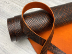 Тречиа Олд цв. Оранжевый / Treccia old Arancio, толщ. 3,5+ мм, ременная кожа