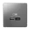 Розетка с USB A+C Systeme Electric ArtGallery Сталь GAL000929