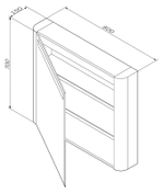 Зеркальный шкаф AM.PM Sensation 80 L M30MCL0801WG Белый глянцевый