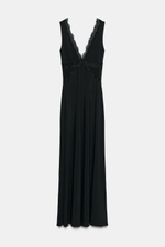 ДЛИННОЕ КОМБИНИРОВАННОЕ ПЛАТЬЕ НА БРЕТЕЛЯХ — ZARA