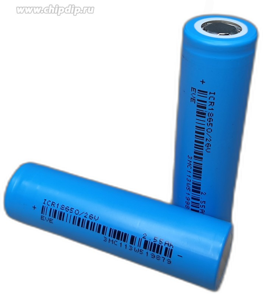 EVE Li-ion IСR18650/26V (3.6 В, 2550 мАч, 7.65A)