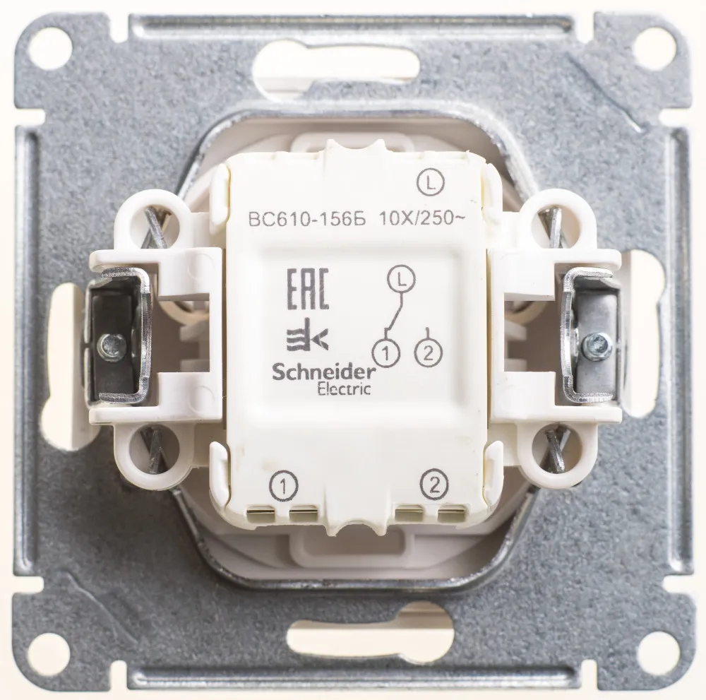 W59 AQUA 1-клавишный ПЕРЕКЛЮЧАТЕЛЬ, IP44, сх.6, 10АХ, механизм, БЕЛЫЙ