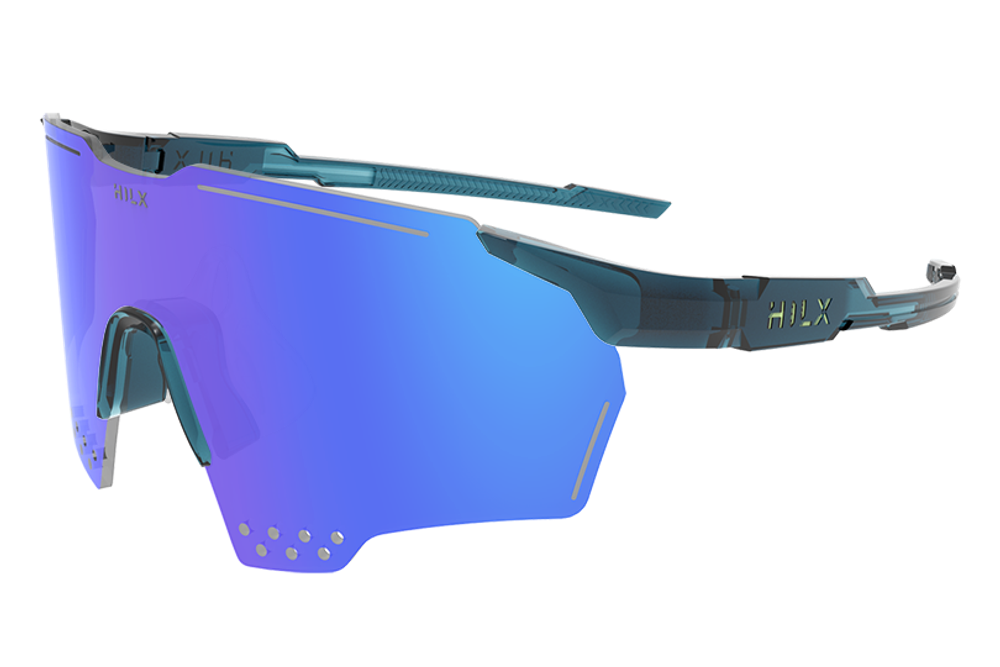 Спортивные очки HILX Gladiator (L) / Shiny Crystal Dark Green / Blue Mirror Lens