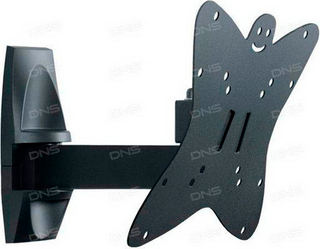 Кронштейн ЖК HOLDER LCDS - 5037, 20-37" 30 кг. накл. 15°, пов. 270°, 1 колено, мет.черный