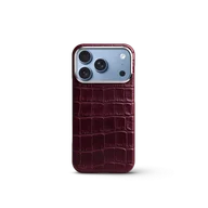 Чехол для iPhone 18 - Натуральная кожа аллигатора - Burgundy