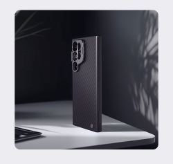 Чехол от Nillkin из арамидного карбона (кевлар) для Samsung Galaxy S24 Ultra, серия CarboProp Case (Camera-visible Version)