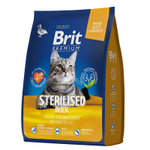 Сухой корм Brit Premium Cat Sterilised для стерилизованных кошек, утка и курица, 400 г