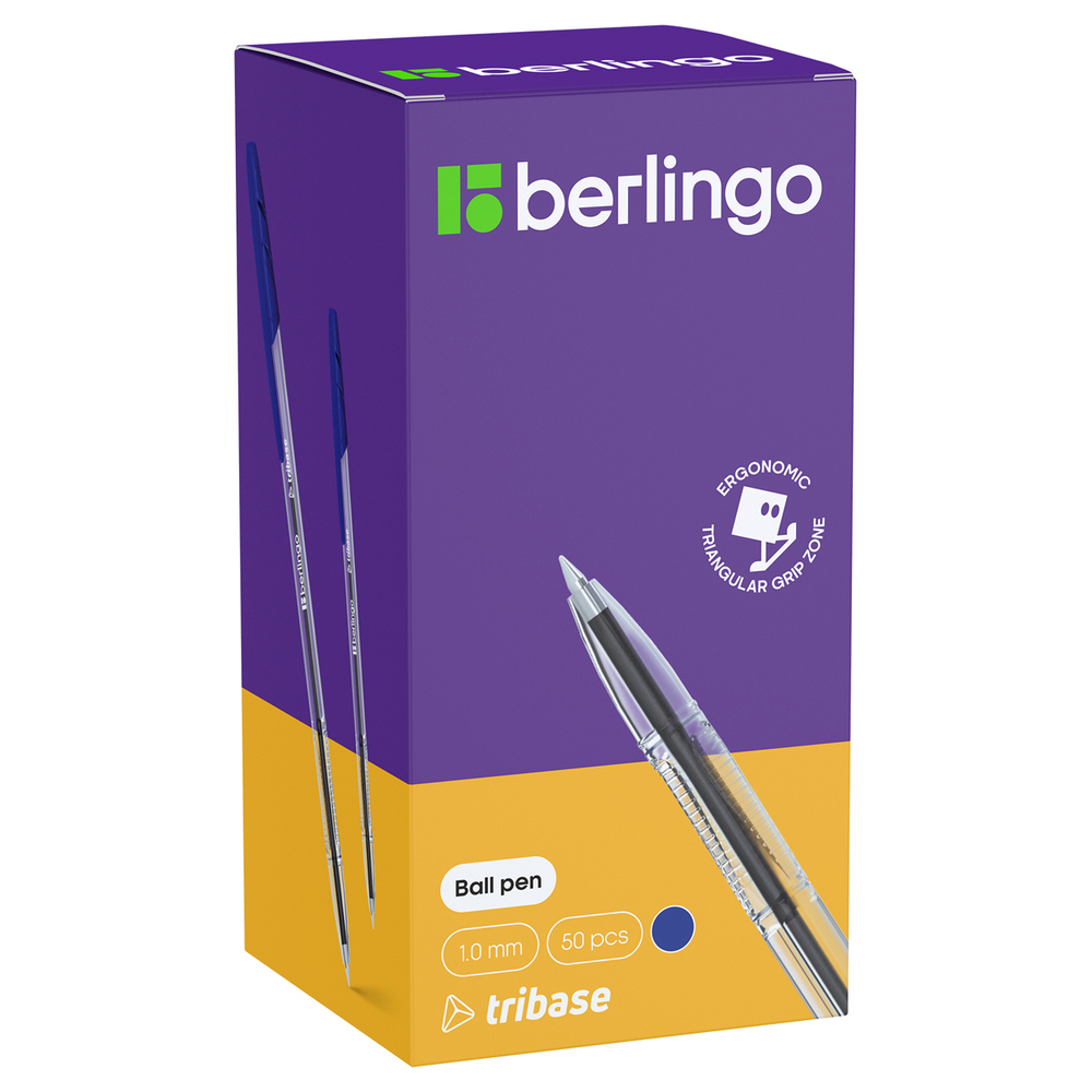 Ручка шариковая Berlingo "Tribase" синяя, 1,0мм