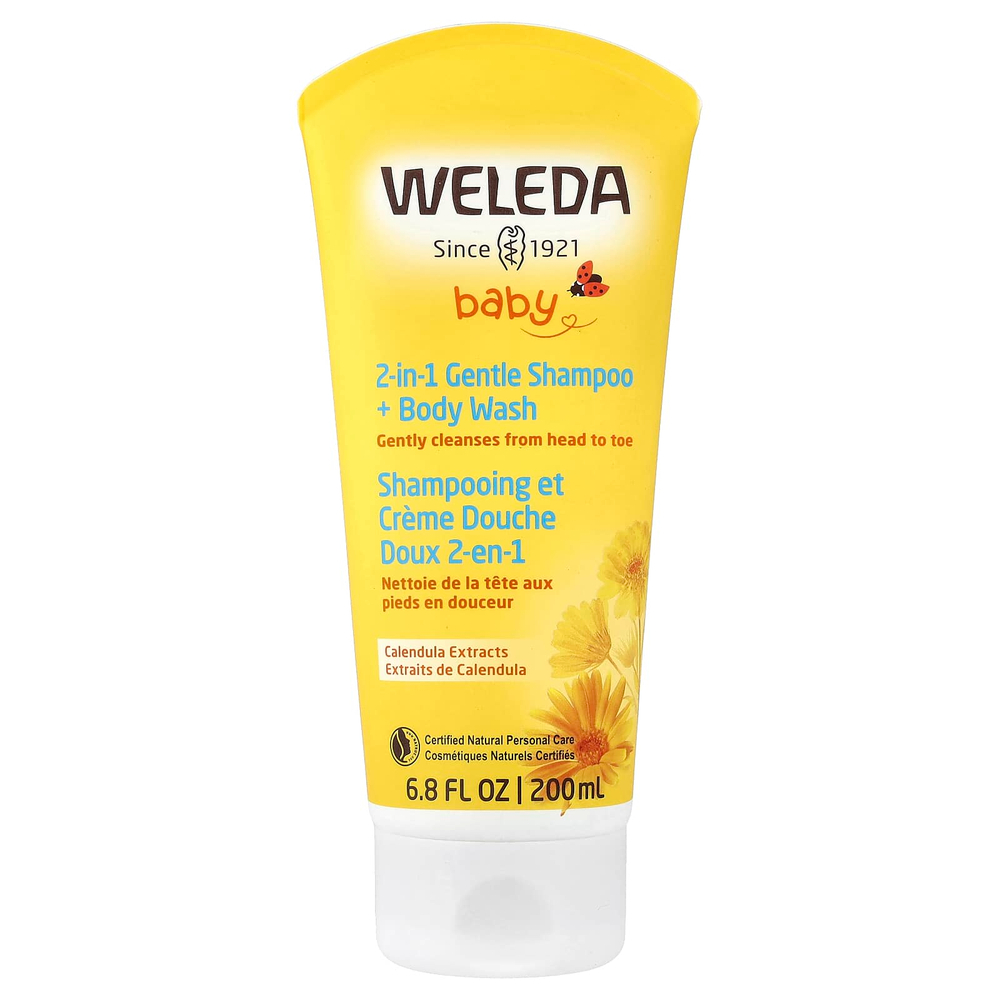 Weleda, Baby, нежный детский шампунь и гель для душа 2 в 1, экстракты календулы, 200 мл (6,8 жидк. унции)