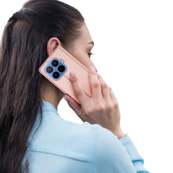 Чехол книжка розового цвета для Xiaomi 17T Pro, серия Skin Pro Series от Dux Ducis