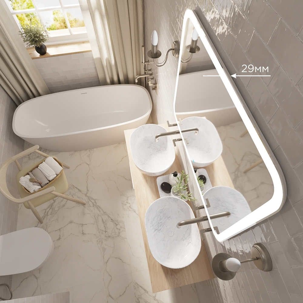 Зеркало MIXLINE "Стив-2" 1000*800 (ШВ) сенсорный выключатель, двойной подогрев
