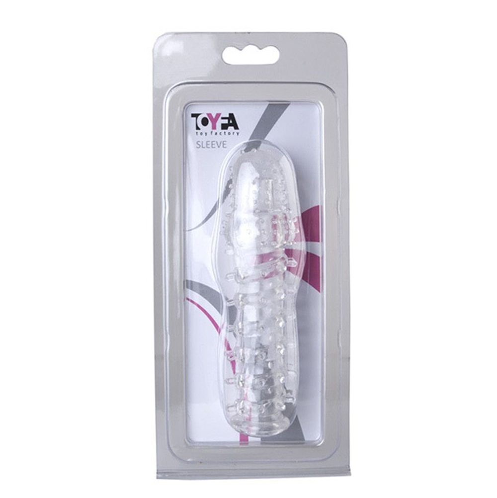 Прозрачная удлиняющая насадка 13,5см с шипами и точками ToyFa Basic Big Boy 888006-1