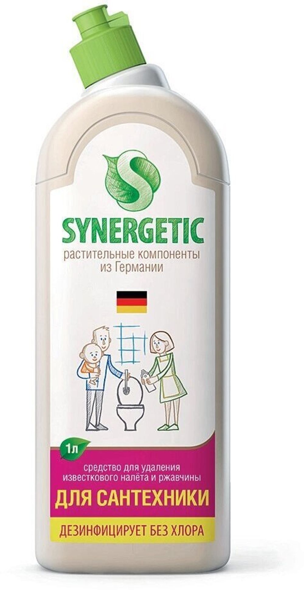 Средство для удаления ржавчины и известкового налета 1 л SYNERGETIC, биоразлагаемое, гель, 104100