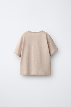 ZARA ОДНОТОННАЯ ФУТБОЛКА, РЫЖЕВАТО-КОРИЧНЕВЫЙ