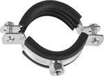 Хомут металлический с гайкой М8, 3/8"-2 1/2" (16-80 мм), с резиновым профилем