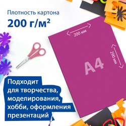 Картон цветной А4 немелованный, 80 листов, 10 цветов, в пленке, BRAUBERG, 200х290 мм, 113560