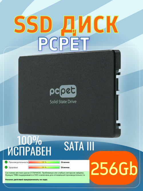 SSD накопитель PcPet 256GB SATA-III
