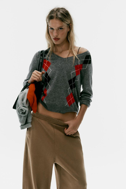 ZARA БРЮКИ С ЭФФЕКТОМ ПОТЕРТОСТИ, ТЕМНЫЙ БЕЖЕВО-КОРИЧНЕВЫЙ