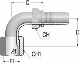 Фитинг DN 08 JIC (Г) 1/2 (90)