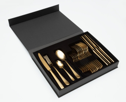 Набор DUO gold 94-95столовые приборы Belo Inox Золотой