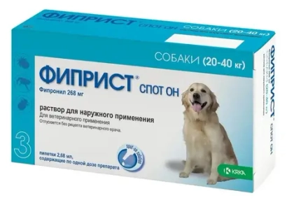 ФИПРИСТ СПОТ ОН Капли от блох, вшей, клещей и власоедов для собак массой 20-40 кг