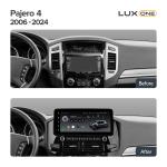 Магнитола для Mitsubishi Pajero 4 2012-2022 (штатная КЗВ) - Teyes LUX ONE ROUND монитор 12.3", Android 10, Быстрая, CarPlay, 4G SIM-слот