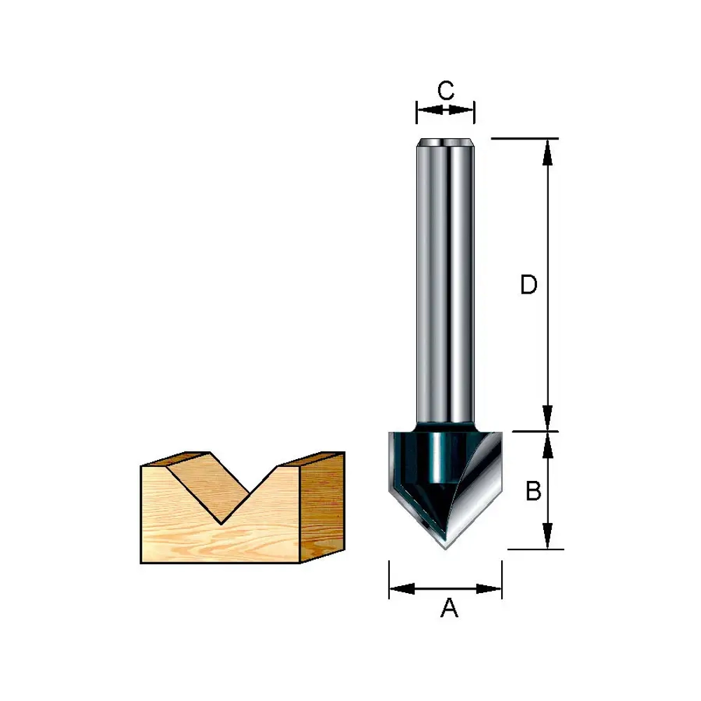 Фреза для V-образных пазов 19,05х32х20,6х8 мм; 60° Makita D-10768