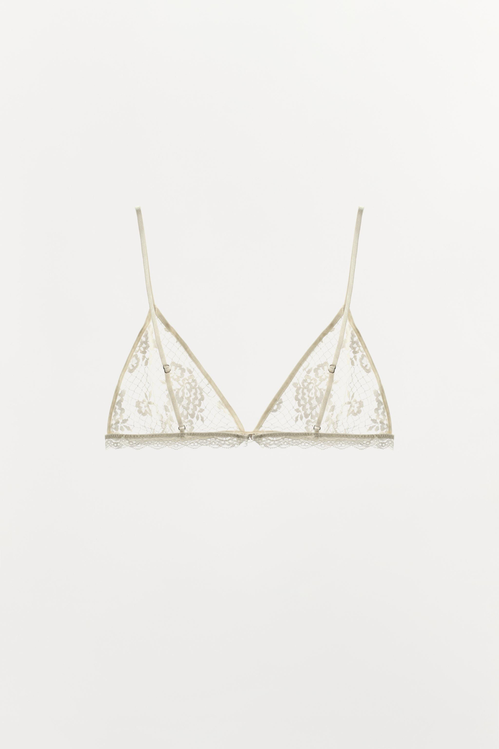 КРУЖЕВНОЙ БЮСТГАЛЬТЕР С ТРЕУГОЛЬНЫМИ ЧАШКАМИ — ZARA