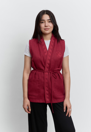 Жилет льняной OYU TOLQYN BURGUNDY