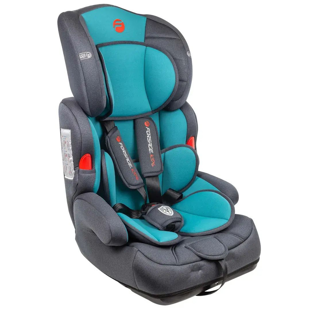 Кресло детское BAB001 Dark Gray/ Turquoise 9-36кг FORSAGE
