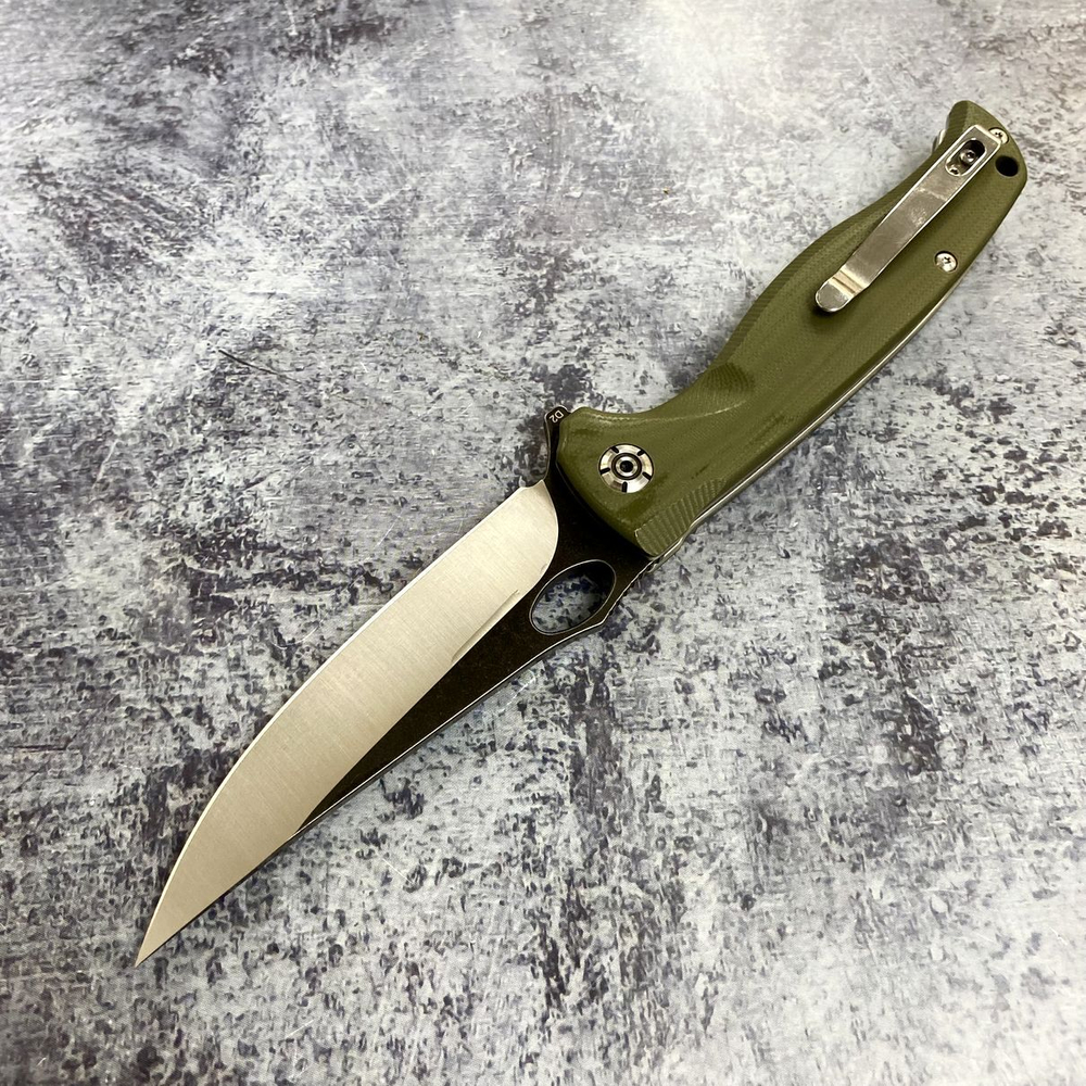 Складной нож QSP QS126-B GAVIAL, клинок D2, зеленая рукоять G10