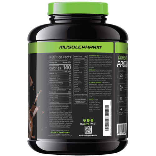 MusclePharm, Combat®, протеиновый порошок, со вкусом шоколадного молока, 1,9 кг (4,2 фунта)
