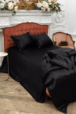 Пододеяльник 200х220 German Grass Блиссен Черный (Silk Bliss Diamond Black)